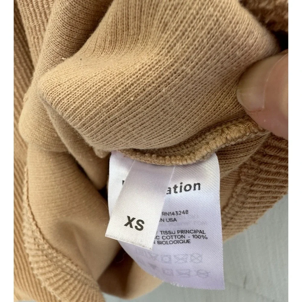Reformation Channing Sweater Dress XS Buff‎ Beige Ribbed Organic Cotton